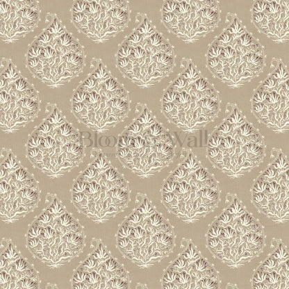Narcisa Block Print Taupe Cream Wallpaper