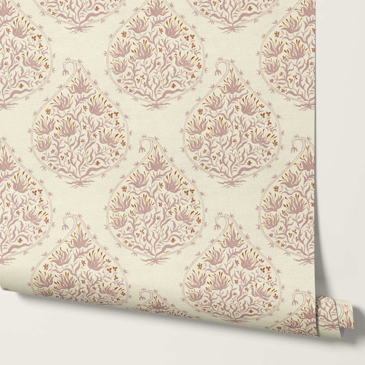 Narcisa Block Print Pale Pink Butter Wallpaper