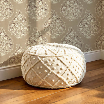 Narcisa Block Print Taupe Cream Wallpaper