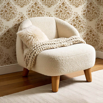 Narcisa Block Print Beige Rust Wallpaper