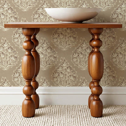 Narcisa Block Print Taupe Cream Wallpaper