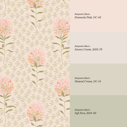Natalie Dandelion Dreams Blush Wallpaper
