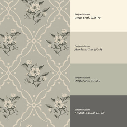 Nayeli Cottage Diamond Sage Wallpaper