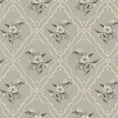 Nayeli Cottage Diamond Sage Wallpaper