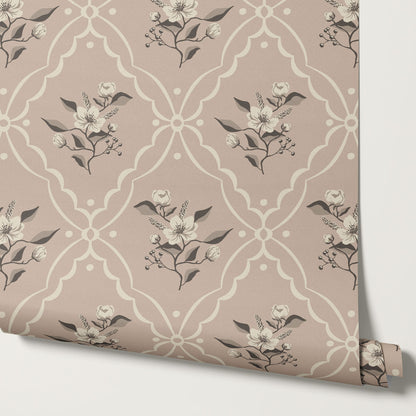 Nayeli Cottage Diamond Rose Dust Wallpaper