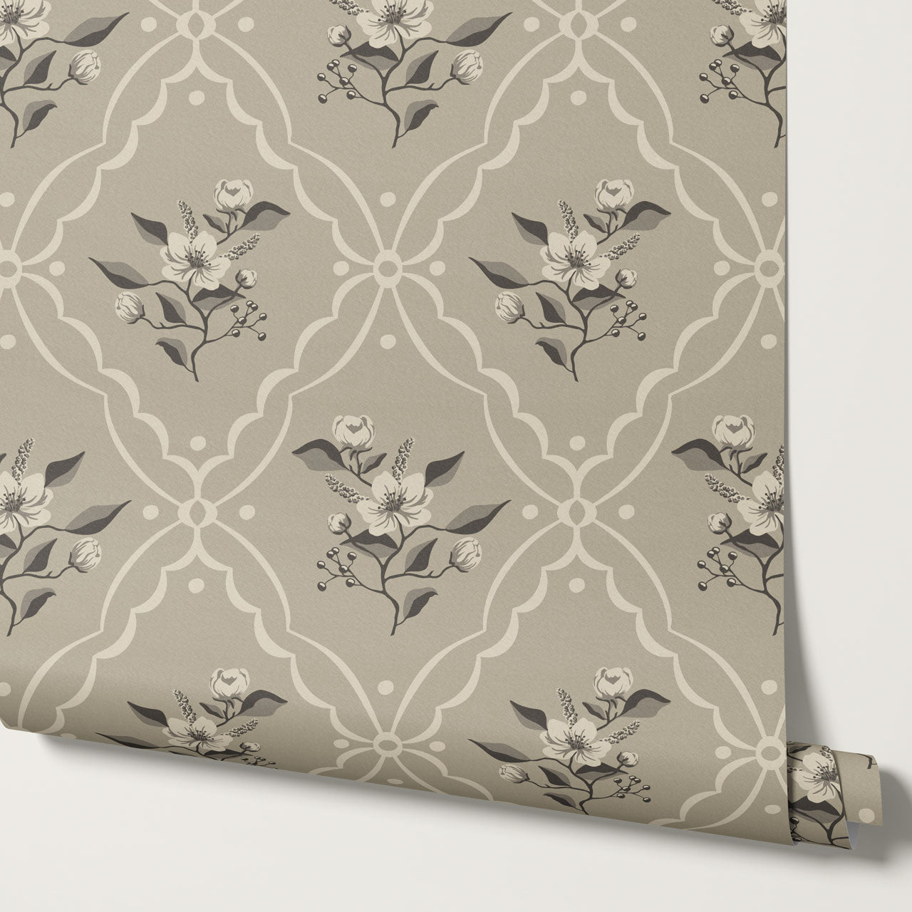 Nayeli Cottage Diamond Sand Wallpaper