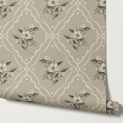 Nayeli Cottage Diamond Sand Wallpaper