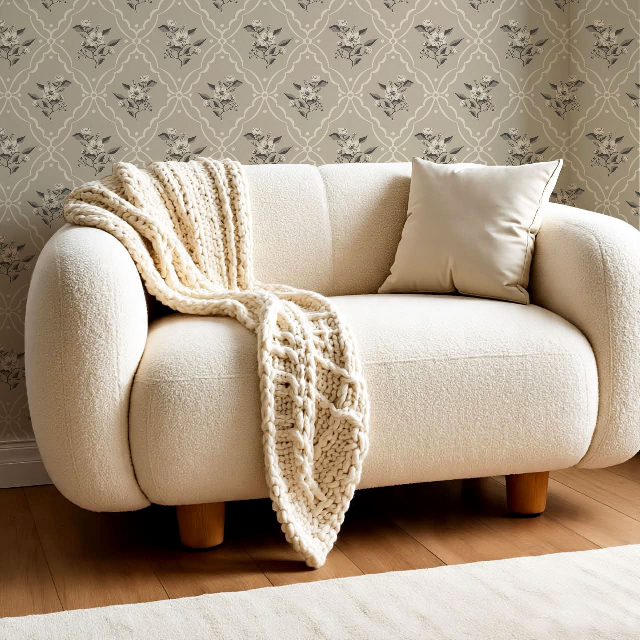 Nayeli Cottage Diamond Sand Wallpaper