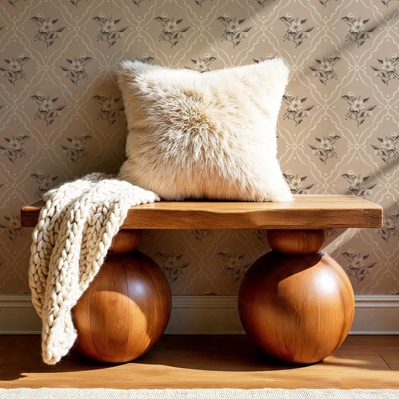 Nayeli Cottage Diamond Rose Dust Wallpaper