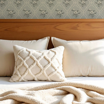 Nayeli Cottage Diamond Sage Wallpaper