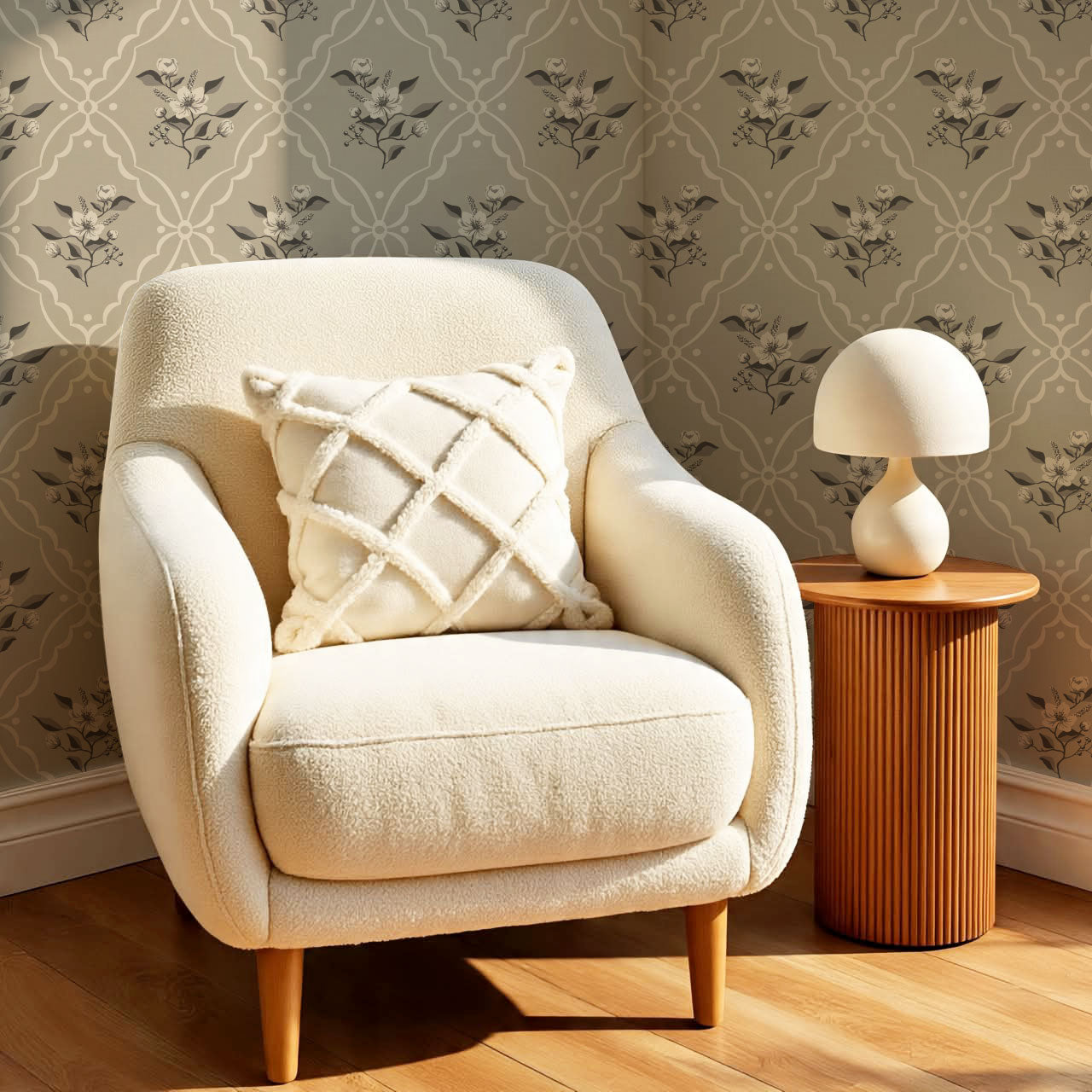 Nayeli Cottage Diamond Sand Wallpaper