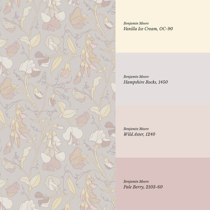 Nella Sweet Pea Dusty Mauve Wallpaper