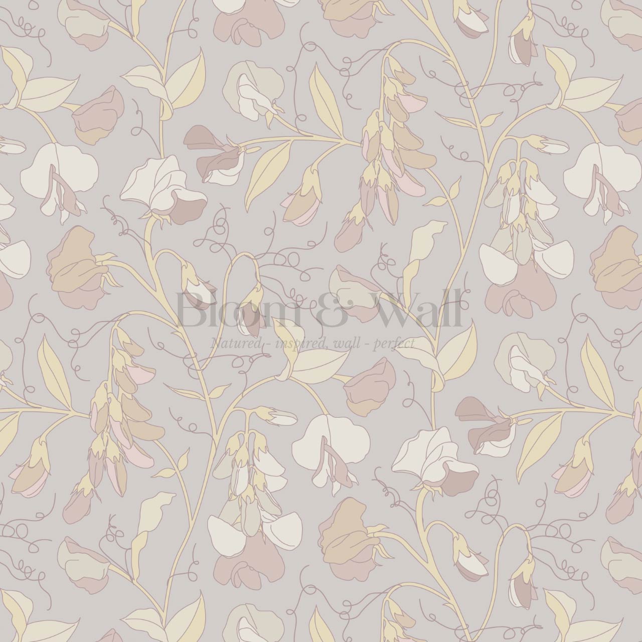 Nella Sweet Pea Dusty Mauve Wallpaper