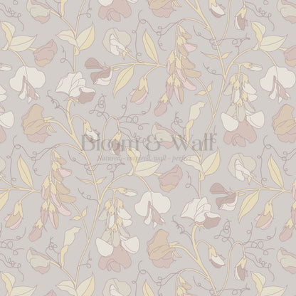 Nella Sweet Pea Dusty Mauve Wallpaper