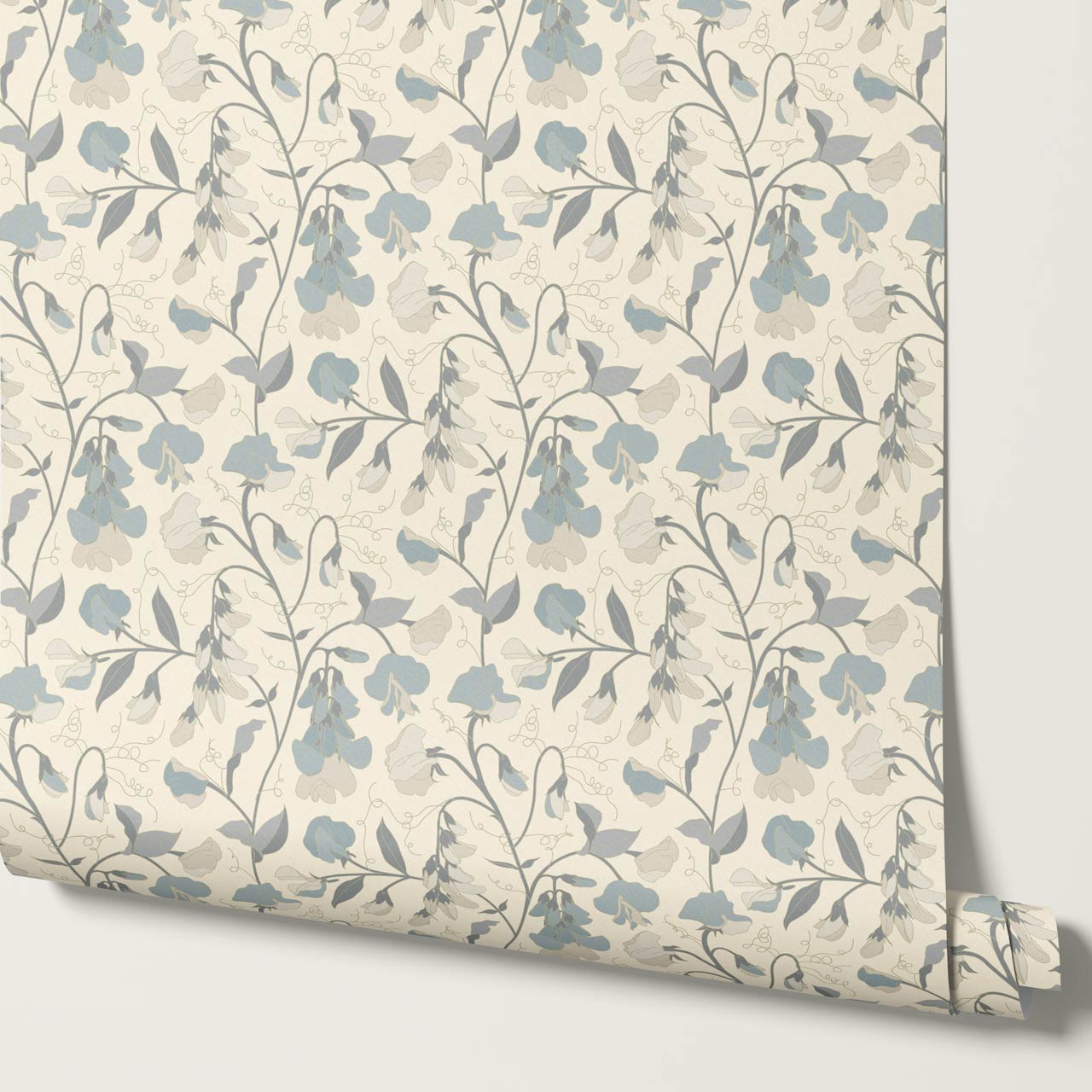 Nella Sweet Pea Cream Sky Wallpaper