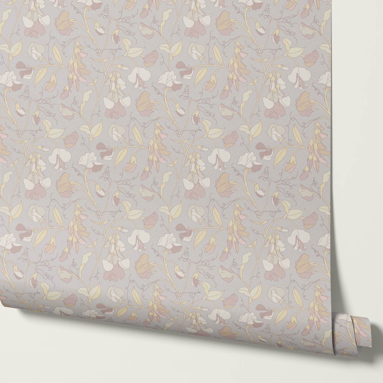 Nella Sweet Pea Dusty Mauve Wallpaper