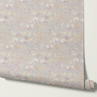 Nella Sweet Pea Dusty Mauve Wallpaper
