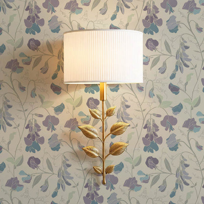 Nella Sweet Pea Olive Plum Wallpaper