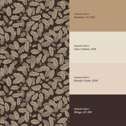 Nelly Oak Garden Deep Brown Wallpaper