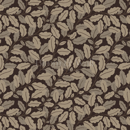 Nelly Oak Garden Deep Brown Wallpaper