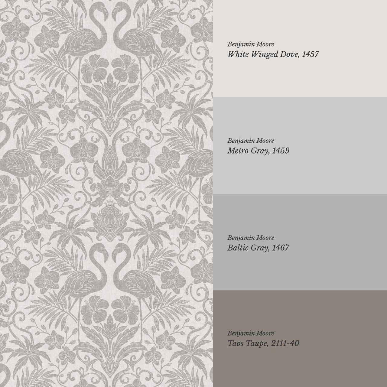 Nemy Flamingoes Dove Gray Wallpaper