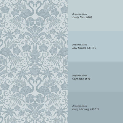Nemy Flamingoes Sky Blue Wallpaper