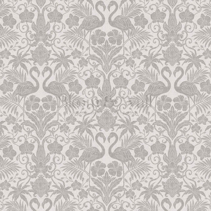 Nemy Flamingoes Dove Gray Wallpaper