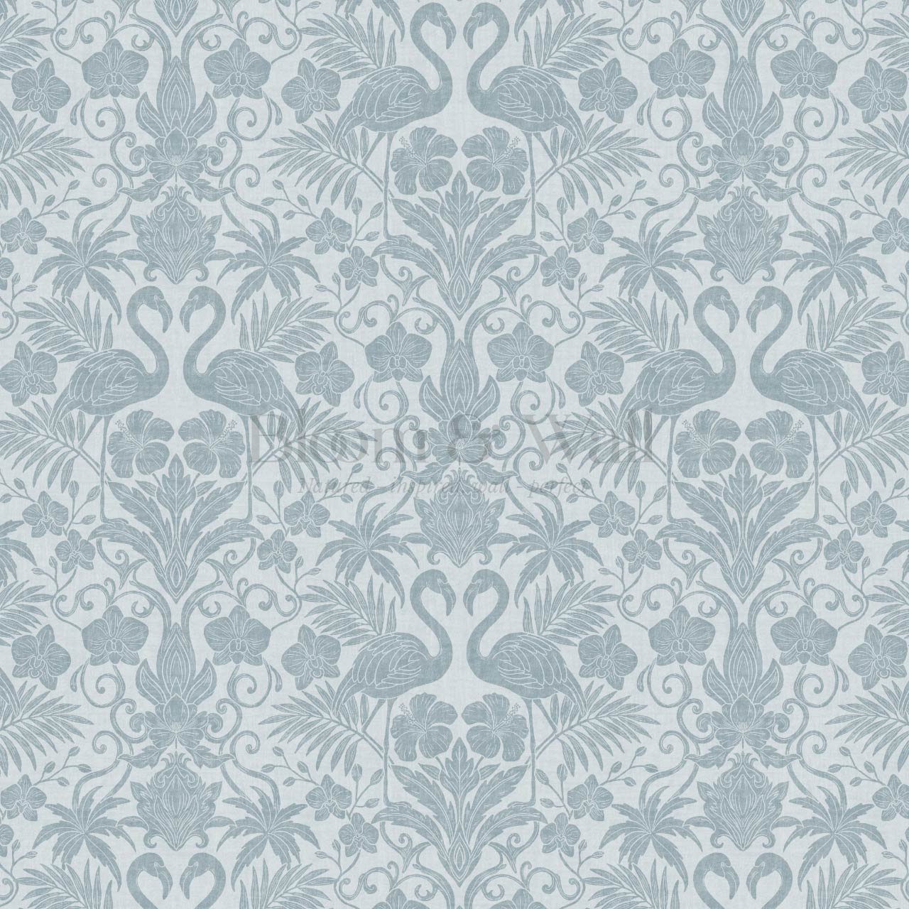 Nemy Flamingoes Sky Blue Wallpaper