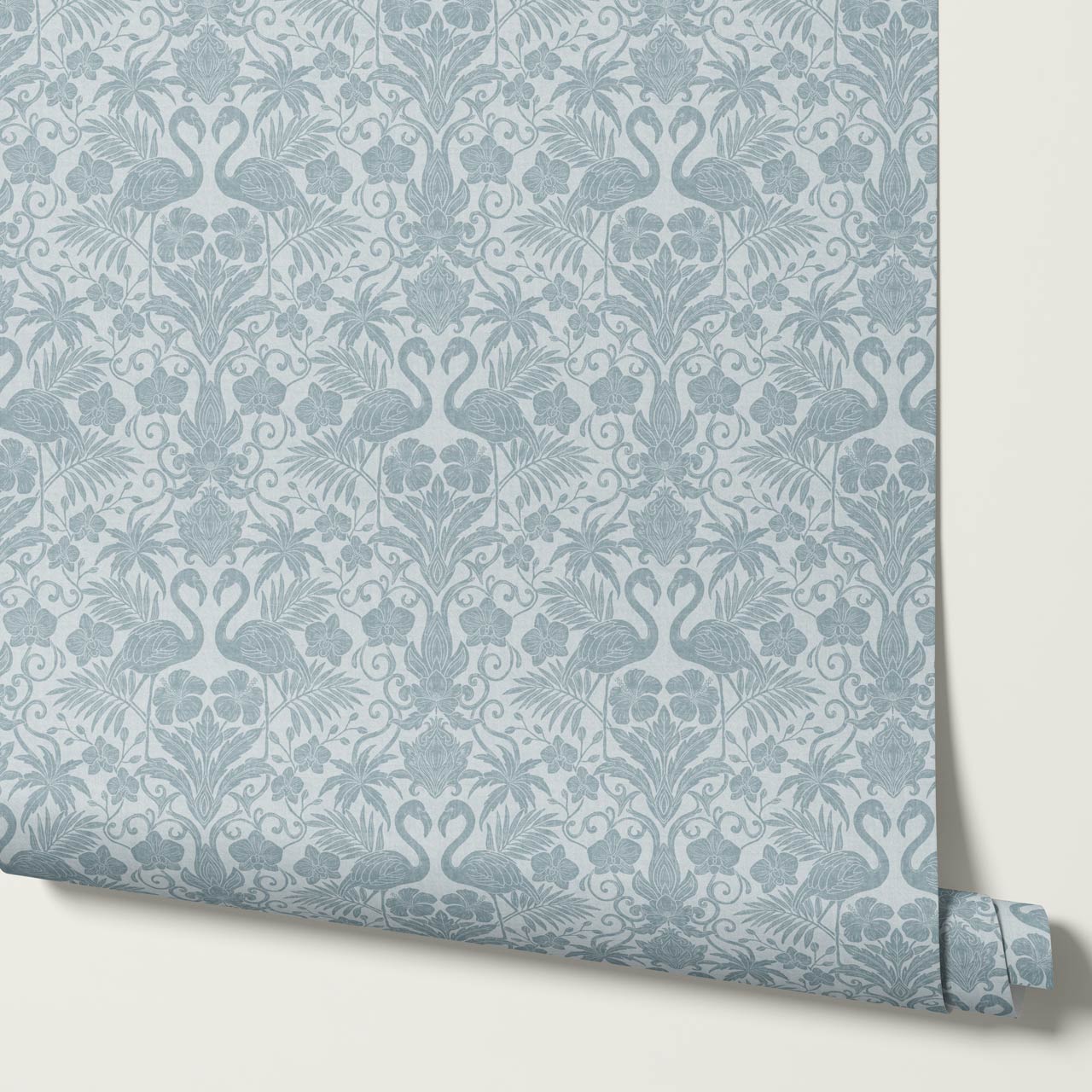 Nemy Flamingoes Sky Blue Wallpaper
