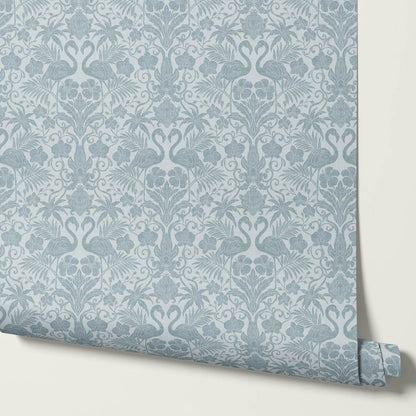 Nemy Flamingoes Sky Blue Wallpaper
