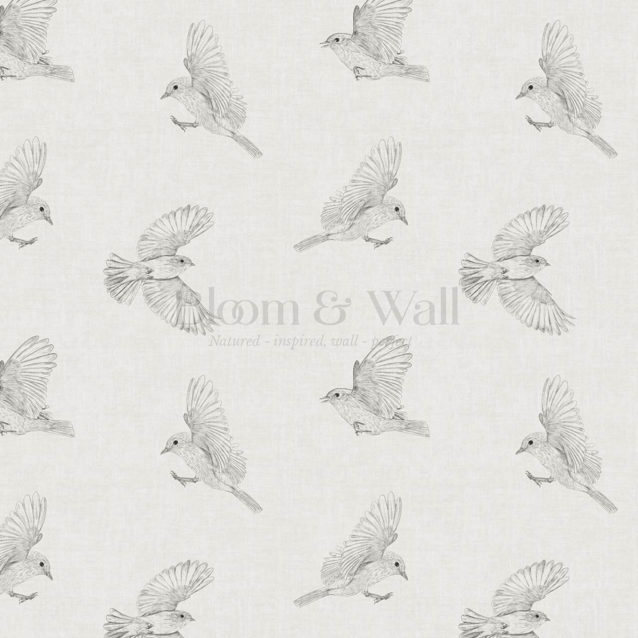 Nerissa Birds Soft Gray Wallpaper