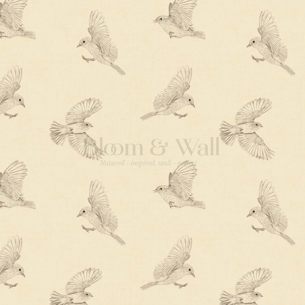 Nerissa Birds Pale Honey Wallpaper