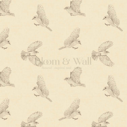 Nerissa Birds Pale Honey Wallpaper