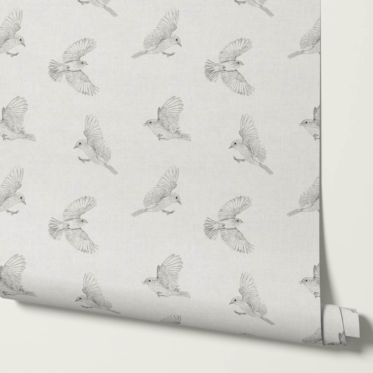 Nerissa Birds Soft Gray Wallpaper