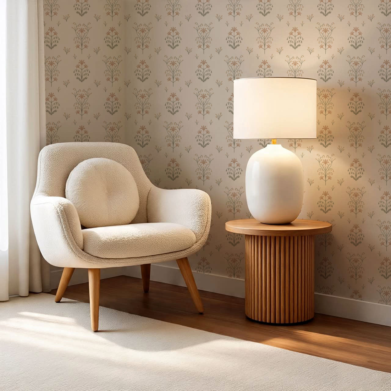 Neva Garden Neutral Wallpaper