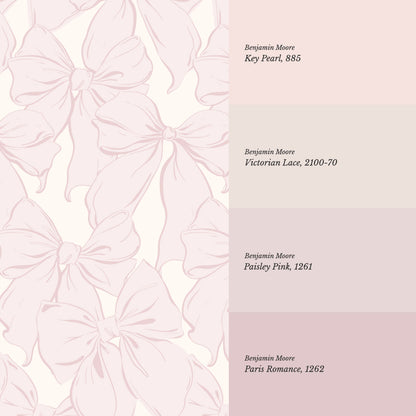 Nevaeh Large Bows Pink Wallpaper