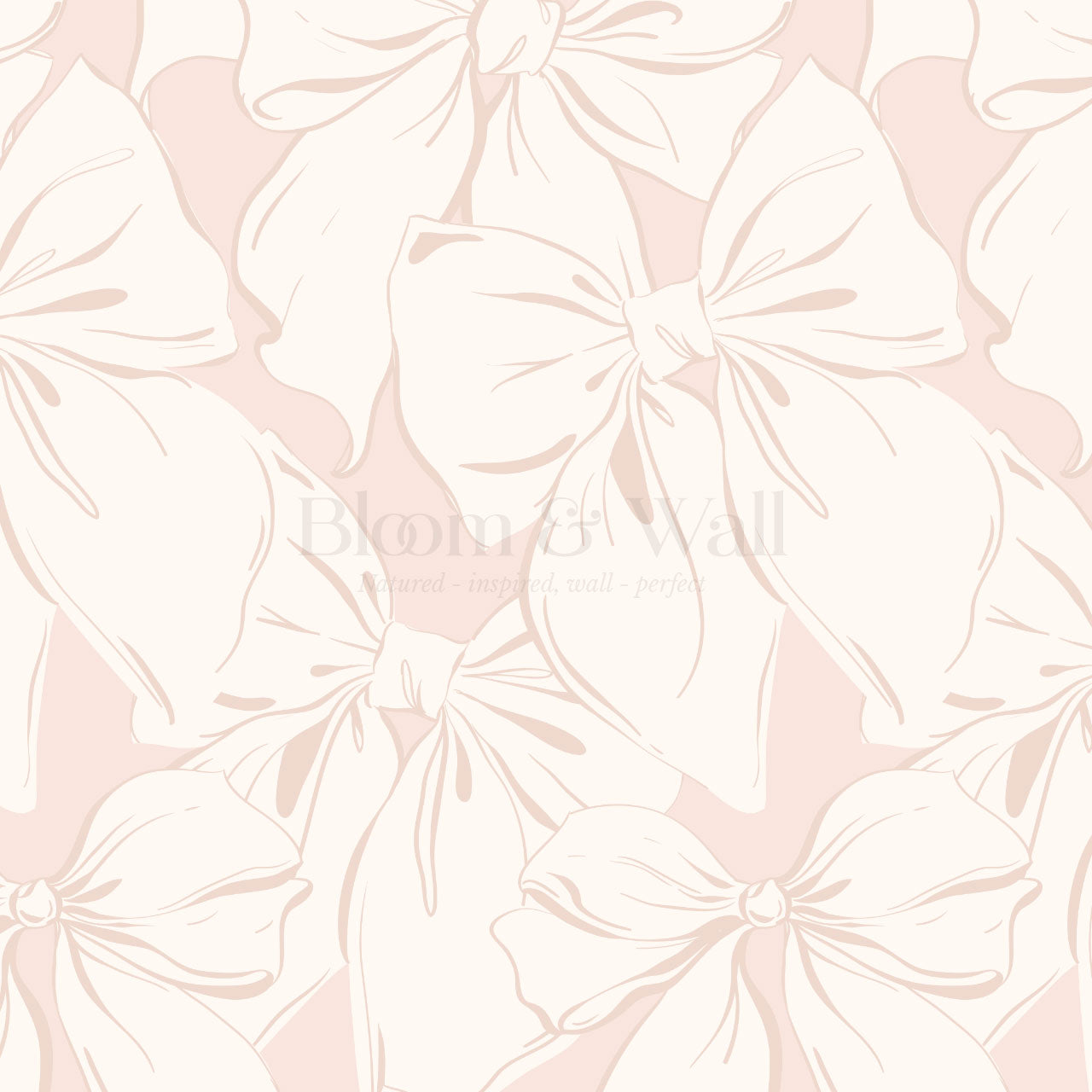 Nevaeh Large Bows Blush Cream Wallpaper