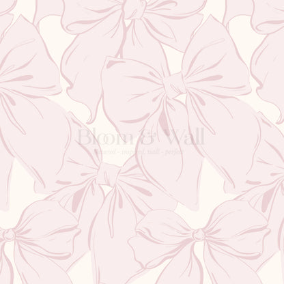 Nevaeh Large Bows Pink Wallpaper