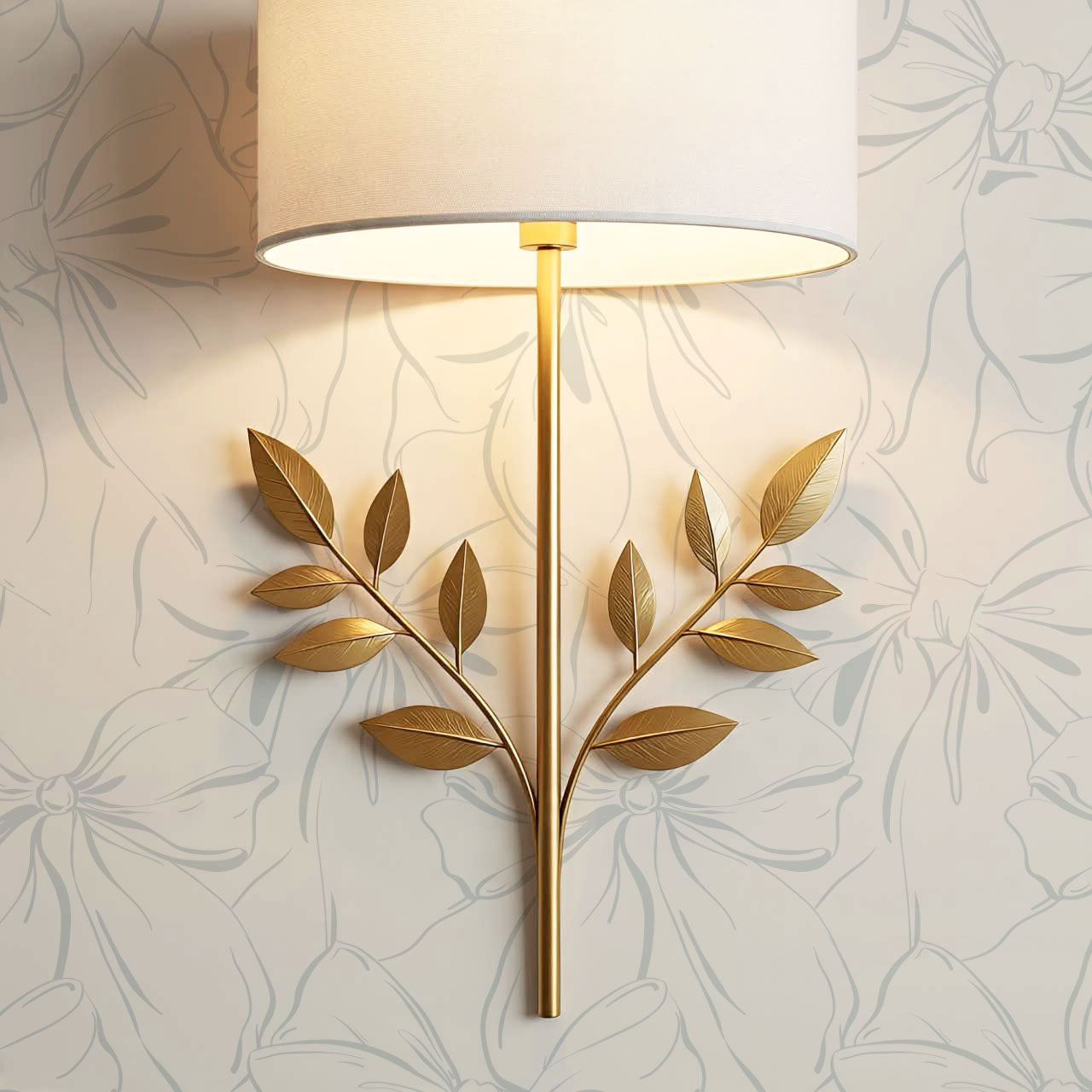 Nevaeh Large Bows Cream Dove Gray Wallpaper