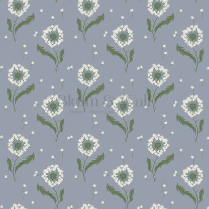 Nicolasa Dandelions Sky Sage Wallpaper