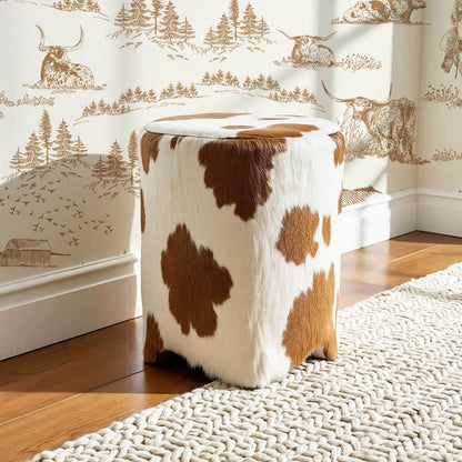 Noemi Western Longhorn Cowboy Tawny Cream Wallpaper