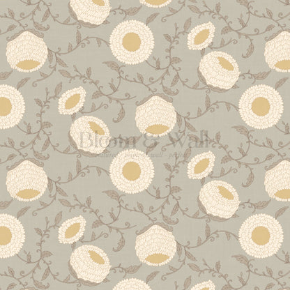 Nora Woodblock Peony Stone Wallpaper
