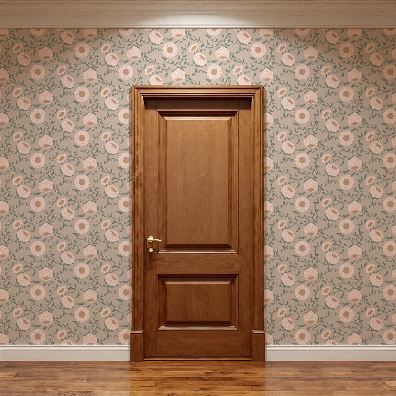 Nora Woodblock Peony Blush Wallpaper