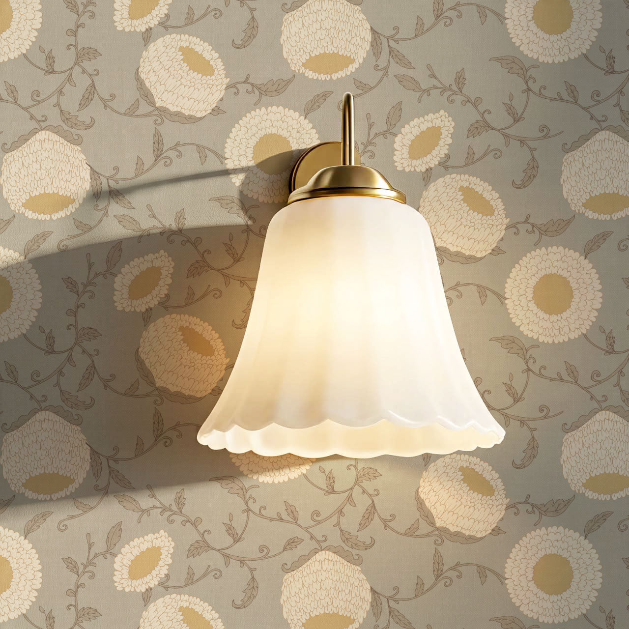 Nora Woodblock Peony Stone Wallpaper