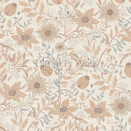 Noreen Ladybugs and Daisies Antique Nude Beige Wallpaper
