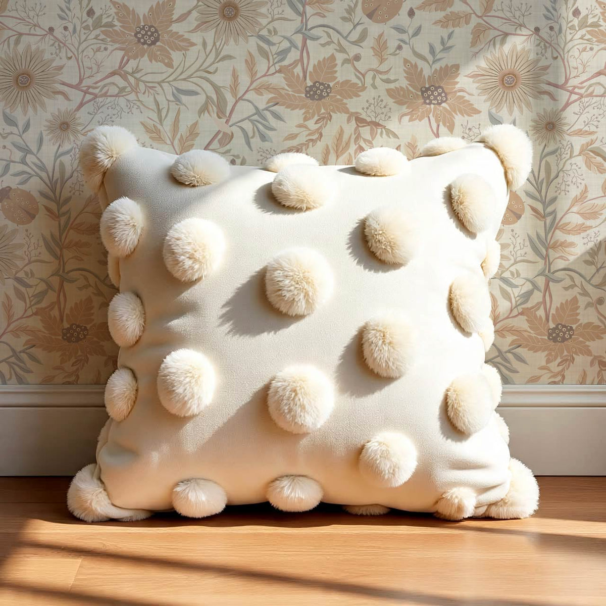 Noreen Ladybugs and Daisies Antique Nude Beige Wallpaper
