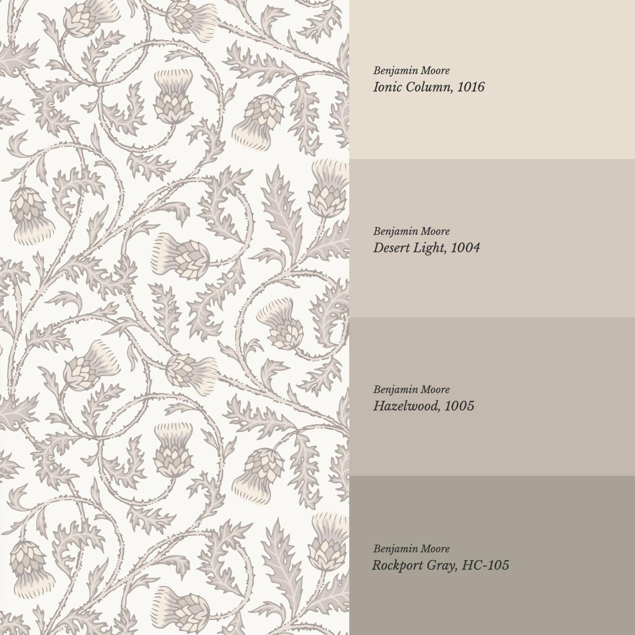 Nova Twisting Thistle Neutral Wallpaper