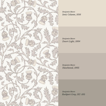 Nova Twisting Thistle Neutral Wallpaper