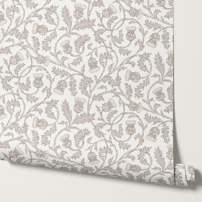 Nova Twisting Thistle Neutral Wallpaper