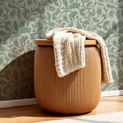 Nova Twisting Thistle Green Wallpaper